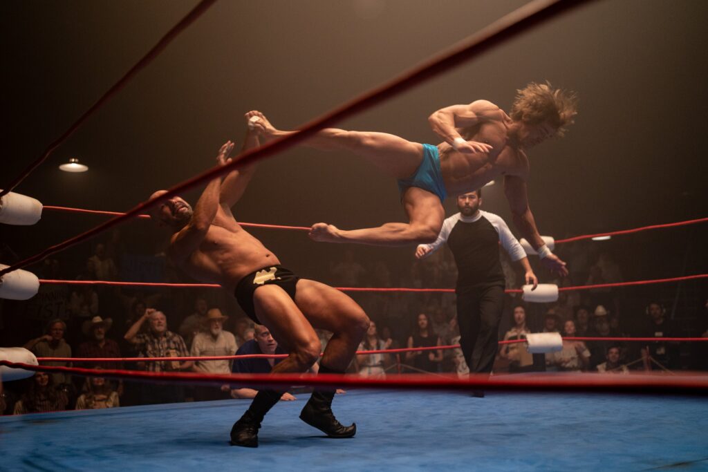 Zac Efron as Kevin Von Erich in The Iron Claw.