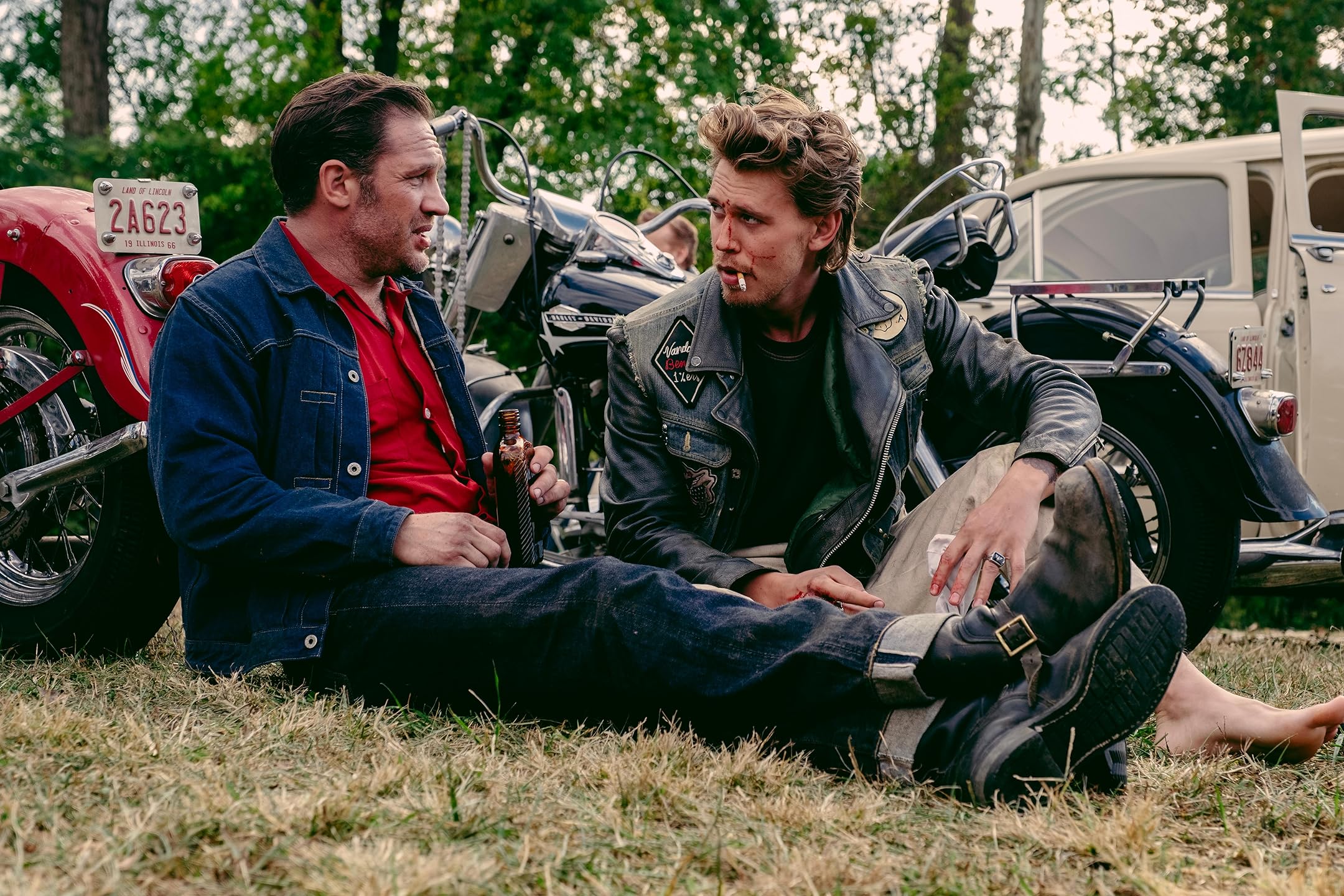 50 Best Films of 2024 in the UK: Tom Hardy and Austin Butler in The Bikeriders (2024).