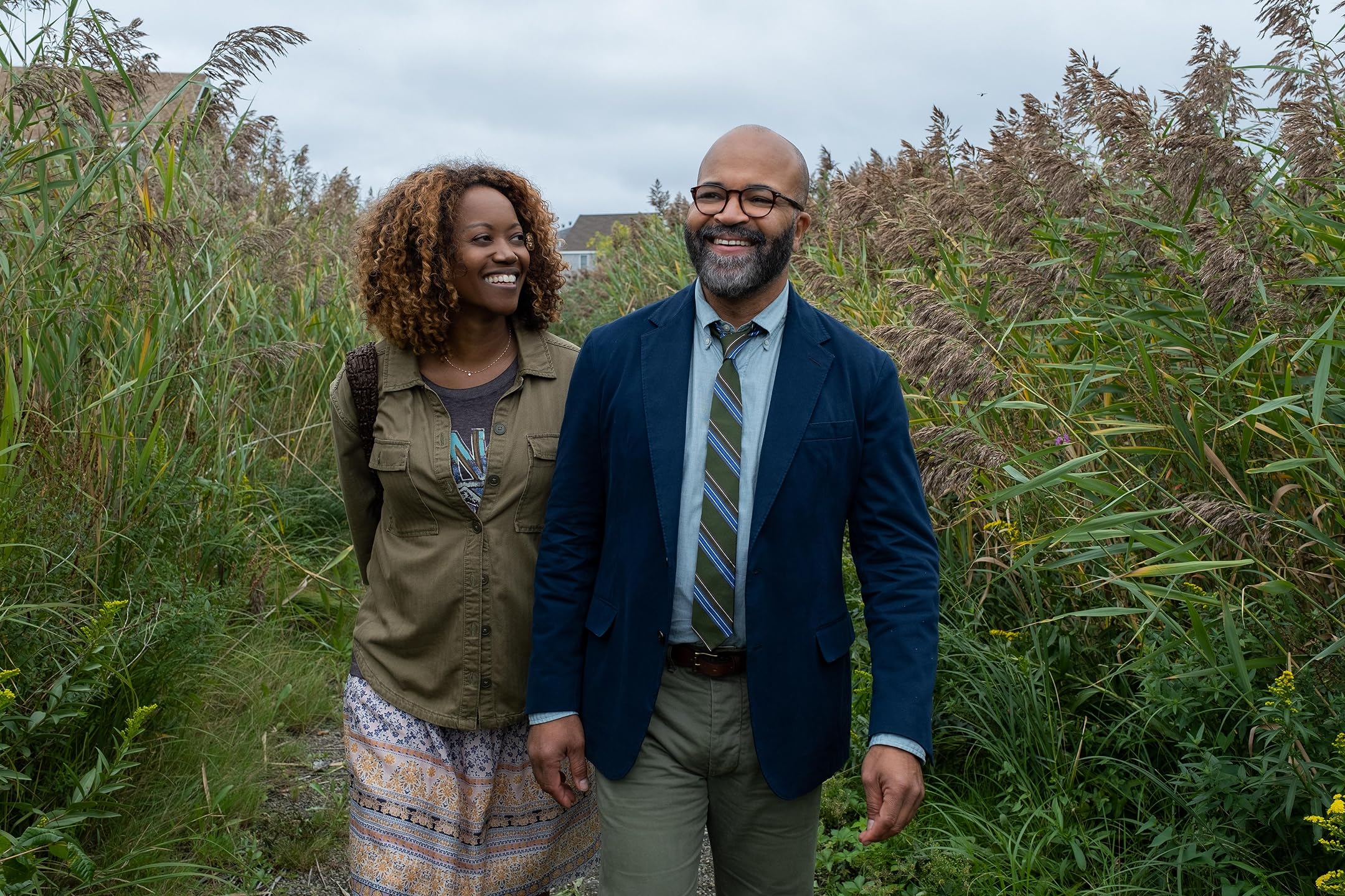 Featured image for a blog post covering the 50 best films of 2024 in the UK. image is taken from American Fiction, and includes the actors Erika Alexander and Jeffrey Wright.