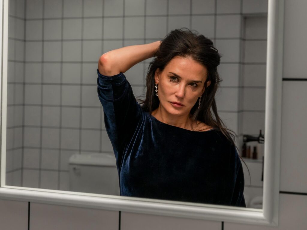 50 Best Films of 2024 in the UK: Demi Moore in The Substance (2024).